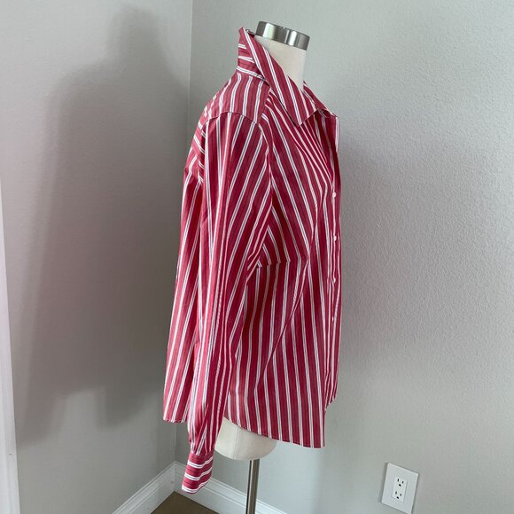 Foxcroft Appleseeds Womens Plus 18W Wrinkle Free Striped Button Up Shirt Shaped - Picture 3 of 9